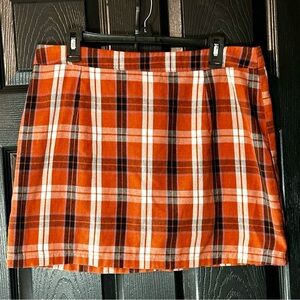Shein Women's Emery Orange Plaid Bodycon Skirt   Size 0XL Curve